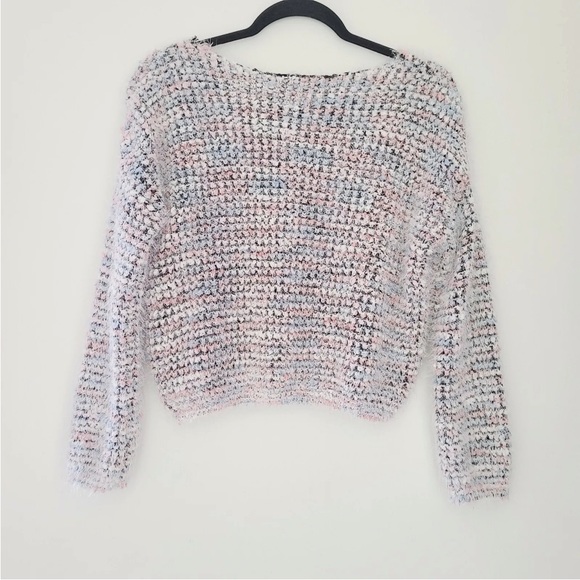 Made With Love Multi Color Fuzzy Sweater Sz M - Picture 3 of 5